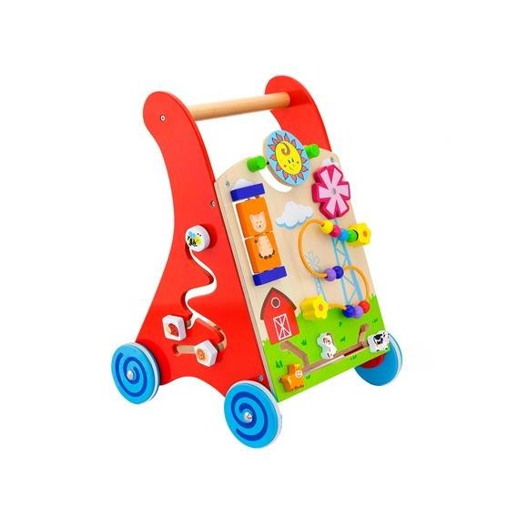 Детские ходунки-каталка Viga Toys с бизибордом (50950)