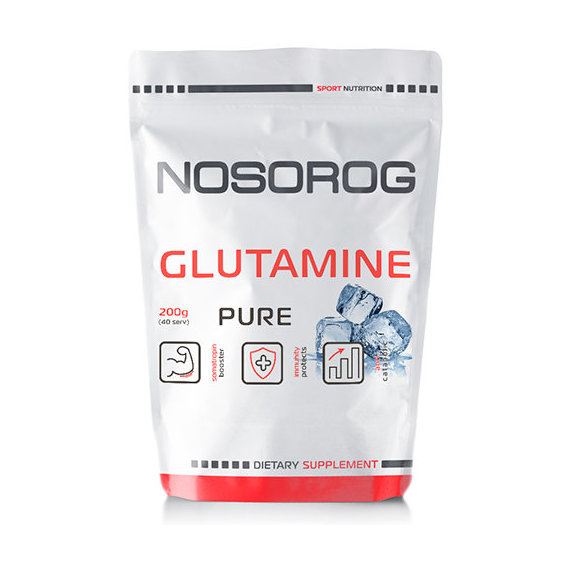 Аминокислота для спорта Nosorog Nutrition Glutamine 200 г /40 servings/ Pure