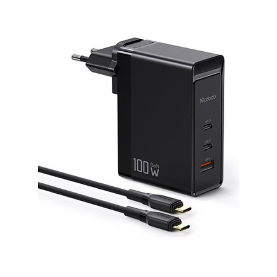 Зарядное устройство Mcdodo Wall Charger USB+2xUSB-C CH-8105 GaN 100W with cable USB-C Black