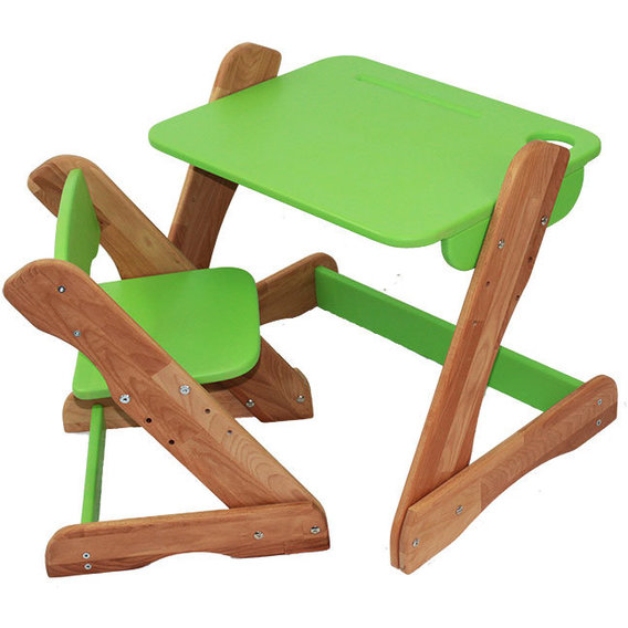 Столик и стульчик зеленый Mobler (p101+c101)