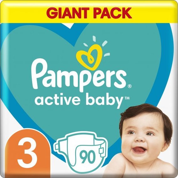 Подгузники Pampers Active Baby Mid Размер 3 (6-10 кг) 90 шт (8001090949455)