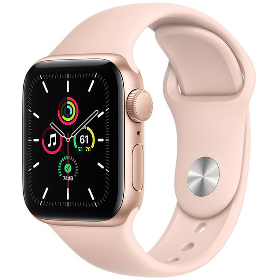 Apple Watch SE 40mm GPS+LTE Gold Aluminum Case with Pink Sand Sport Band (MYEA2)
