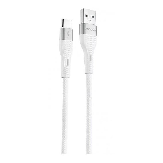 Кабель Proove USB Cable to USB-C Light Silicone 2.4A 1m White