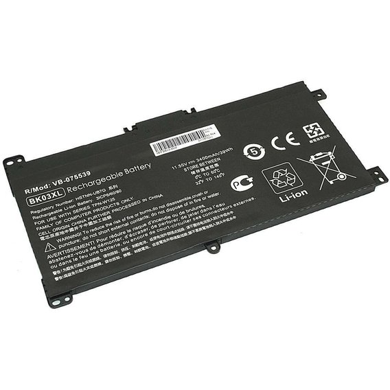 Батарея для ноутбука HP BK03XL Pavilion X360 11.55V Black 3400mAh OEM (075539)