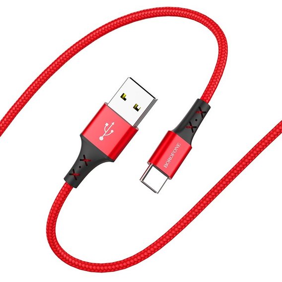 Кабель Borofone USB Cable to USB-C Enjoy 1m Red (BX20)
