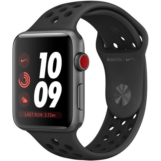 Apple Watch Series 3 Nike+ 42mm GPS+LTE Space Gray Aluminum Case with Anthracite/Black Nike Sport Band (MQLD2)