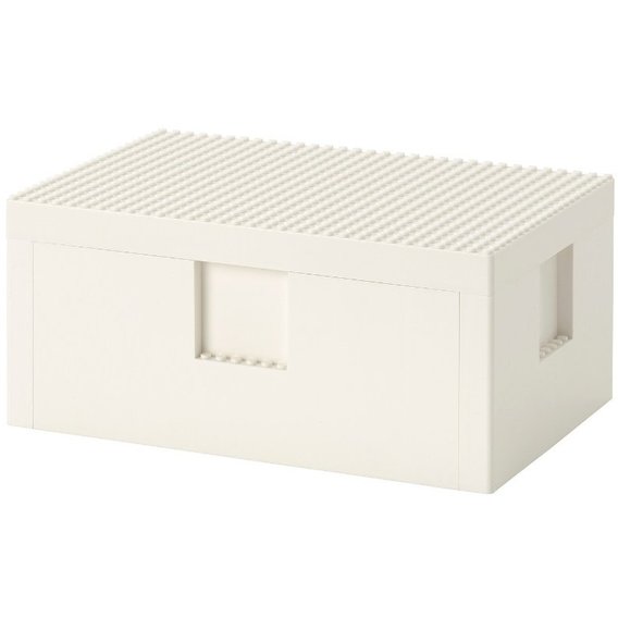 Коробка LEGO с крышкой ІКЕА BYGGLEK 26х18х12 см белый (50372187)