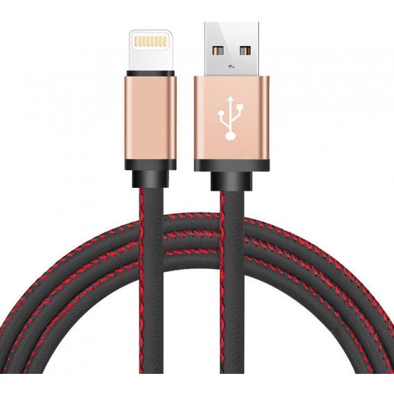 Кабель XOKO USB Cable to Lightning Leather 1m Black (SC-115i-BK)