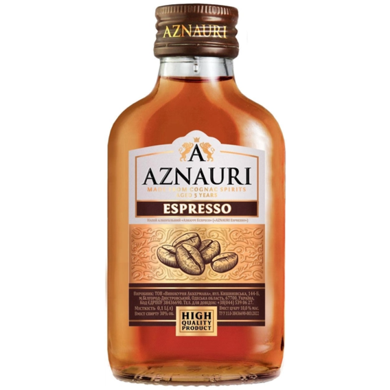 Алкогольний напій Aznauri Espresso 5 років витримки 30% 0.1 л (PLK4820189294153)