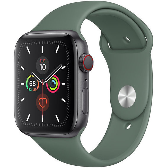 Apple Watch Series 5 44mm GPS+LTE Space Gray Aluminum Case with Pine Green Sport Band