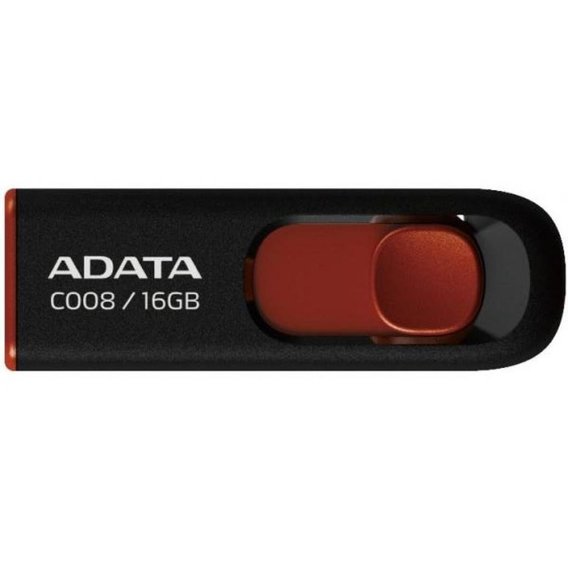 USB-флешка ADATA 16GB C008 USB 2.0 Black/Red (AC008-16G-RKD)