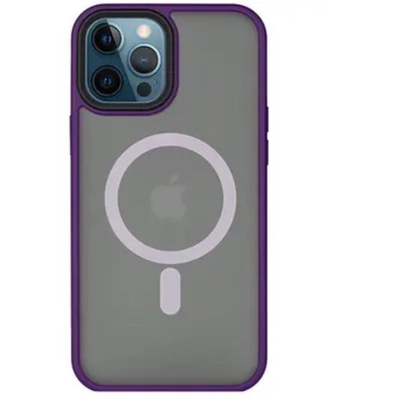 Аксессуар для iPhone Mobile Case TPU+PC Metal Buttons with MagSafe Dark Purple for iPhone 14 Pro