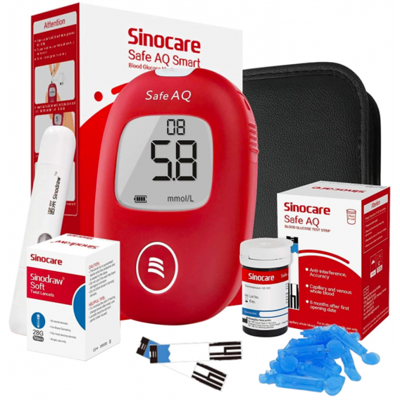Глюкометр Sinocare Safe AQ Smart + 25 тест-полосок (safe-aq+25)