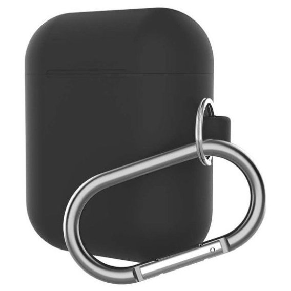 Чехол для наушников TPU Case with Belt Black for Apple AirPods