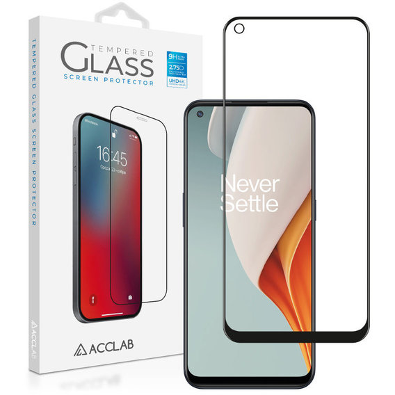Аксессуар для смартфона ACCLAB Tempered Glass Full Glue Black for OnePlus Nord N100