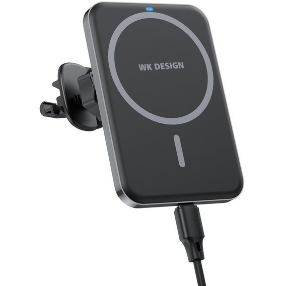 Держатель и док-станция WK Design Car Holder Air Ven MagSafe Wireless 15W Black (WP-U95-BK) for iPhone 15 I 14 I 13 I 12 series