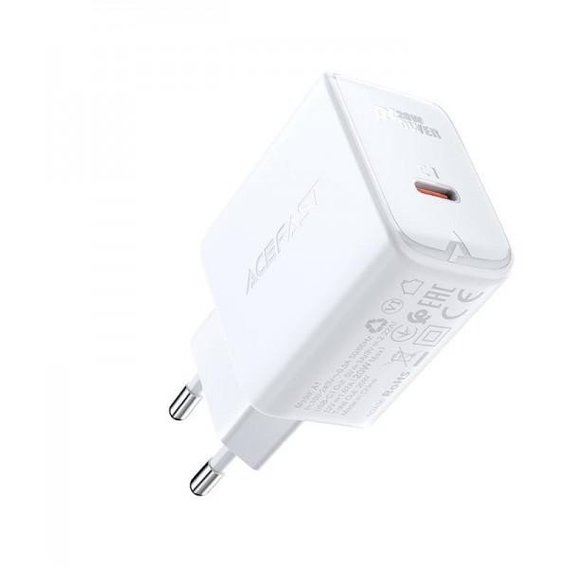 Зарядное устройство Acefast USB-C Wall Charger A1 20W White