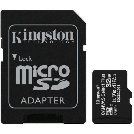 Карта памяти Kingston 32GB microSDHC UHS-I U1 V10 A1 Canvas Select Plus + adapter (SDCS2/32GB)