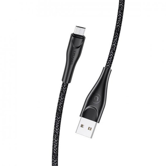 Кабель Usams USB Cable to microUSB Braided Data and Charging 2m Black (US-SJ396)