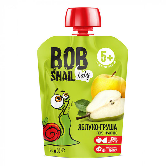 Пюре Bob Snail Яблоко-груша 90 г