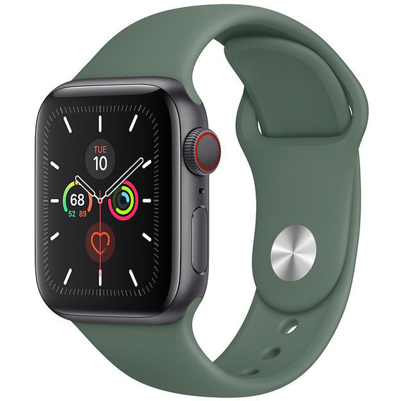 Apple Watch Series 5 40mm GPS+LTE Space Gray Aluminum Case with Pine Green Sport Band