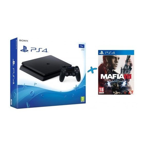Игровая приставка Sony PlayStation 4 Slim 1Tb Black + Mafia III (русская версия)