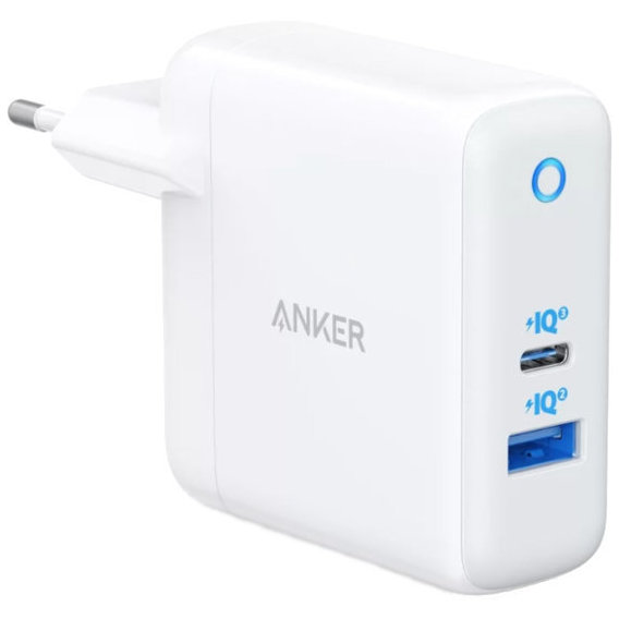 Зарядний пристрій ANKER Wall Charger PowerPort USB+USB-C 15W+20W White (A2636G21)