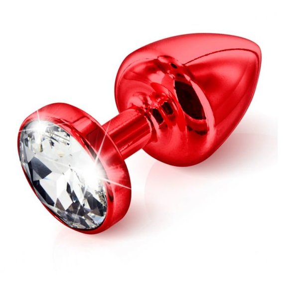 Анальная пробка со стразом Diogol ANNI round red 30мм