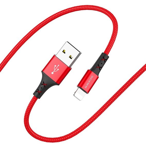 Кабель Borofone USB Cable to Lightning Enjoy 1m Red (BX20)