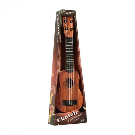 Гитара игрушечная 4-х струнная Bambi 202-7, 38 см (Коричневый)
