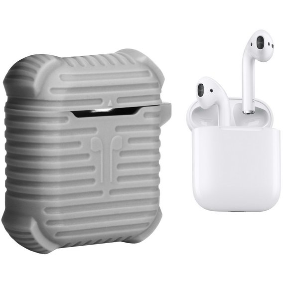 Чехол для наушников Becover Case Protective i-Smile with Belt Gray IPH1371 (702354) for Apple AirPods