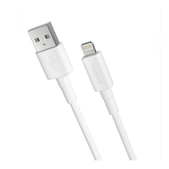 Кабель Proove USB Cable to Lightning Small Silicone 2.4A 1m White