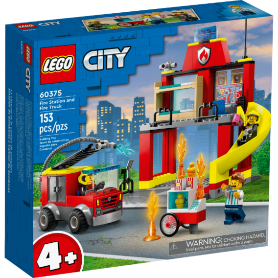 Конструктор LEGO The fire station and fire car Пожарное депо и пожарная машина (60375)