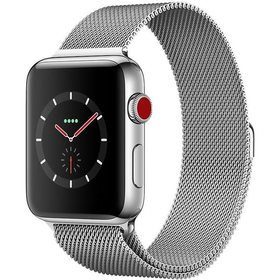 Apple Watch Series 3 38mm GPS+LTE Stainless Steel Case with Milanese Loop (MR1F2)