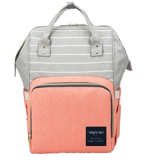 Рюкзак-сумка органайзер Cybee Baby-Mo для мам оранжево-серый