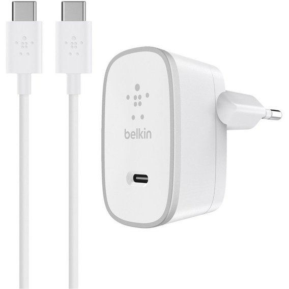 Зарядное устройство Belkin USB-C Wall Charger to USB-C 1.5m 2.1A Black (F7U008vf05-WHT)