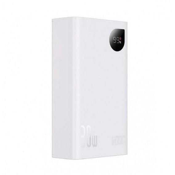 Внешний аккумулятор Baseus Power Bank 20000mAh Adaman 2 Metal Digital Display 30W White (PPAD050002)