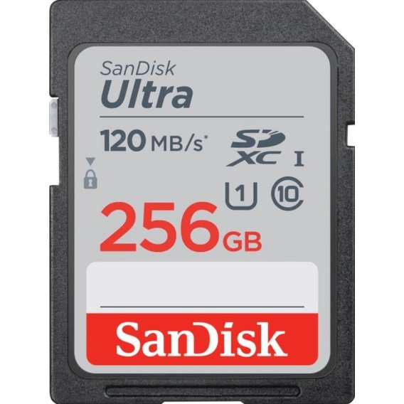 Карта памяти SanDisk 256GB SDXC Ultra Class 10 UHS-I (SDSDUN4-256G-GN6IN)