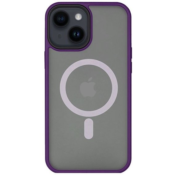 Аксессуар для iPhone Mobile Case TPU+PC Metal Buttons with MagSafe Dark Purple for iPhone 14