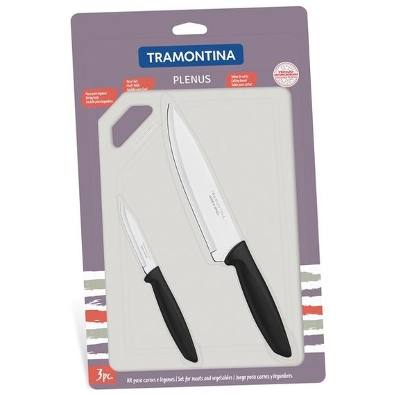 Набор кухонных ножей Tramontina PLENUS black 3шт (23498/014)