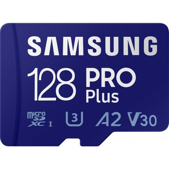 Карта памяти Samsung 128GB microSDXC Class 10 UHS-I U3 PRO Plus + adapter (MB-MD128KA/RU)