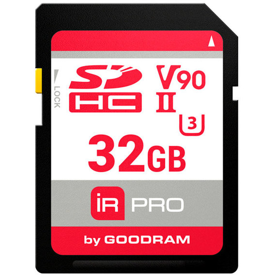 Карта памяти GOODRAM 32GB IRDM PRO SDXC V90 UHS-II U3 (IRP-S9B0-0320R11)