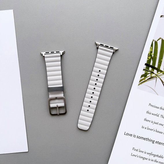 Аксесуар для Watch Double Genuine Leather Watch Band Grey/White (BLAP181275) для Apple Watch 38/40/41mm