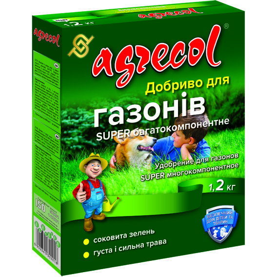 Добриво Agrecol для газонів Super багатокомпонентне 1.2кг (30201)