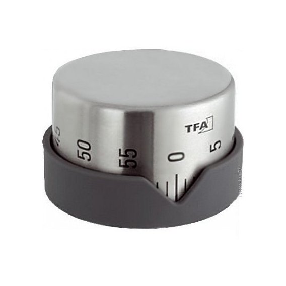 Таймер TFA "Dot", металл, антрацит, d=70мм, 43мм (38102710)