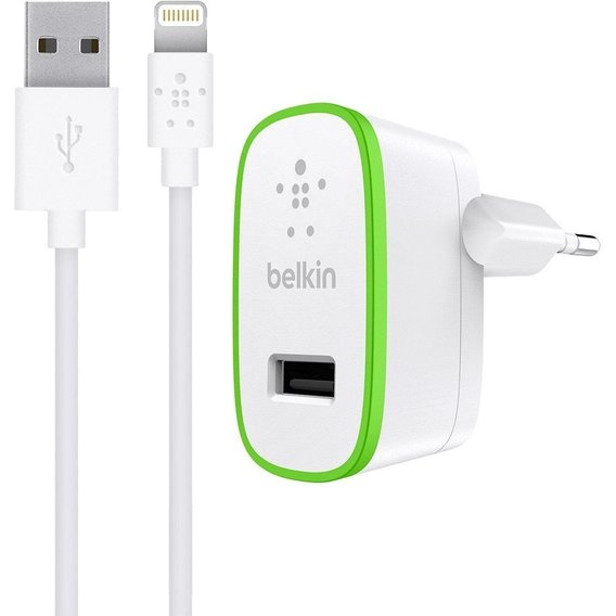 Зарядное устройство Belkin USB Wall Home Charger Lightning to USB-A 1.2m 2.4A White (F8J125vf04-WHT)