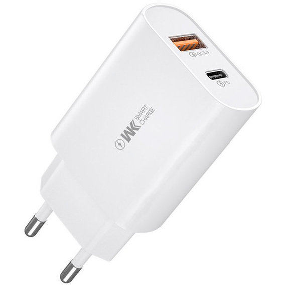 Зарядное устройство WK Wall Charger USB and USB-C 18W White (WP-U101)