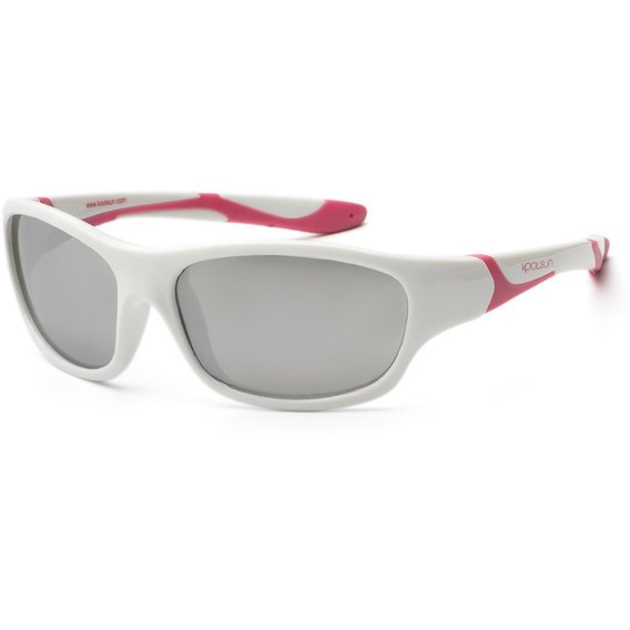 Детские солнцезащитные очки Koolsun бело-розовые серия Sport (Размер 6+) (KS-SPWHCA006)