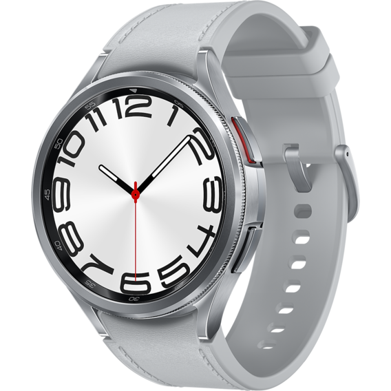 Смарт-часы Samsung Galaxy Watch 6 Classic 47mm LTE Silver with Hybrid Eco-Leather Silver Band (SM-R965FZSA)