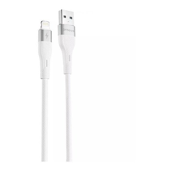 Кабель Proove USB Cable to Lightning Light Silicone 2.4A 1m White